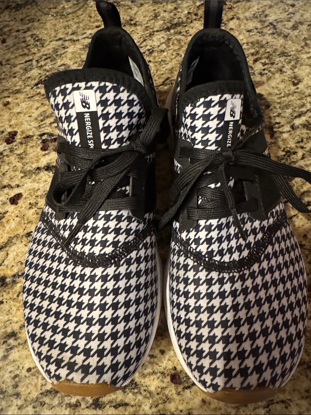 New Balance  Black & White Houndstooth Sneakers